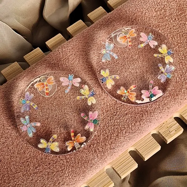 Σκουλαρίκια στρογγυλά λιβελούλες